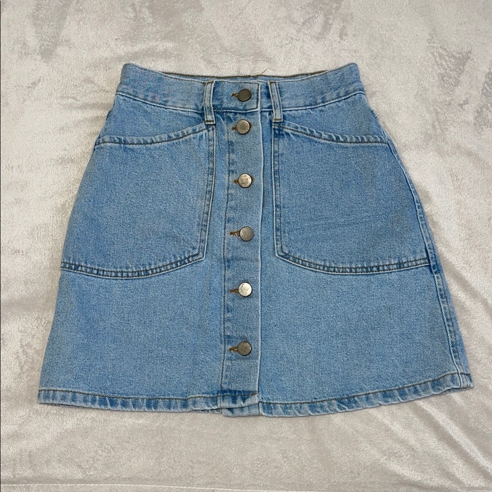 ASOS Blue Denim A-Line Skirt